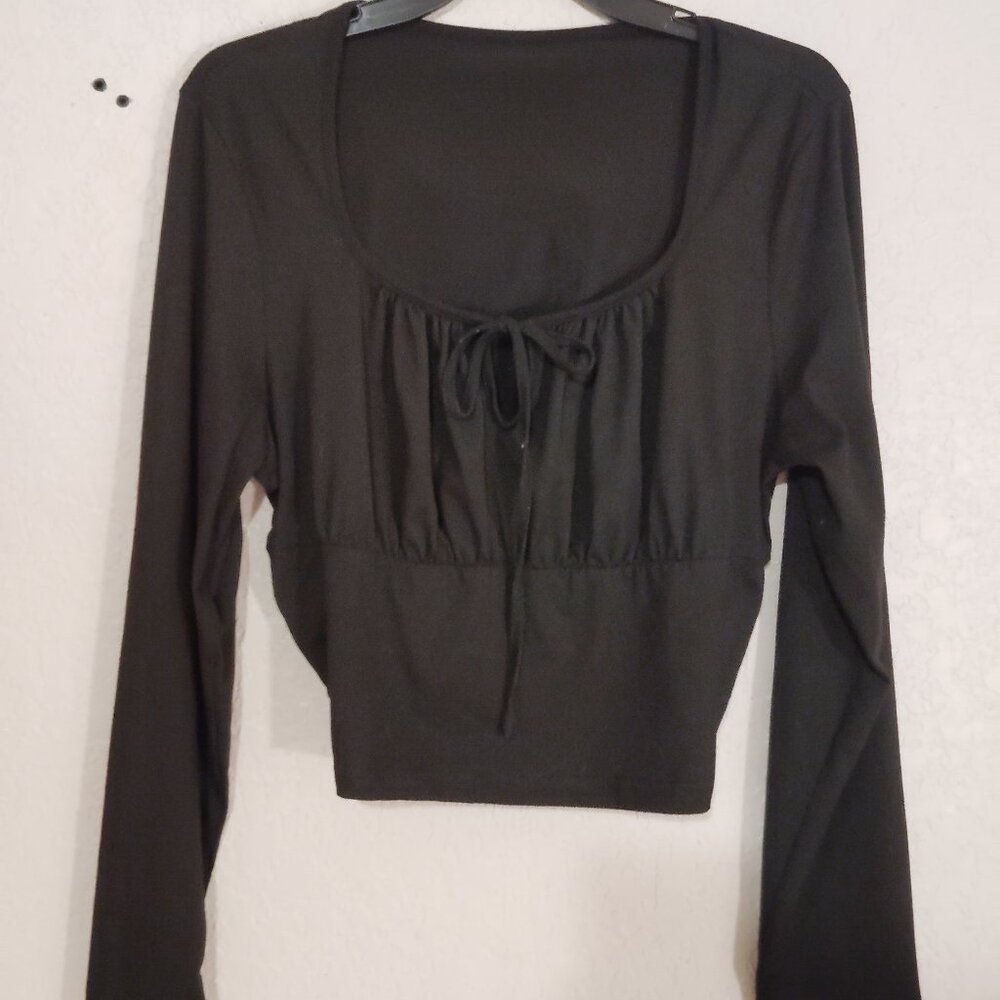 SHEIN CURVE BLACK CROP TOP